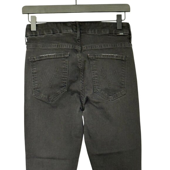 Mother The Pixie Ankle Fray Jeans in Not Guilty Black Exposed Button Fly Size 27 - Picture 4 of 11